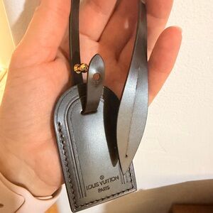 Louis Vuitton Black Leather  charm,Tag